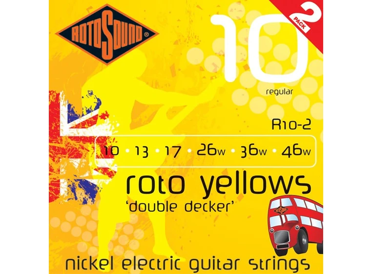 Rotosound R-10-2 Roto Yellows (010-046) Double Decker 